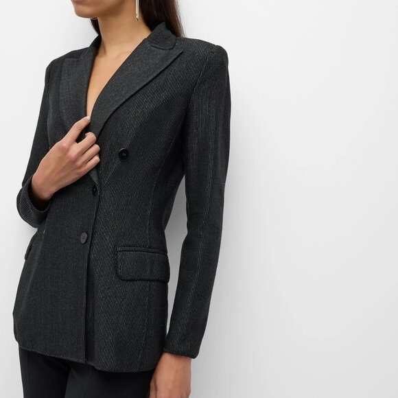 New Emporio Armani Giorgio Armani double breasted padded shoulder relaxed blazer